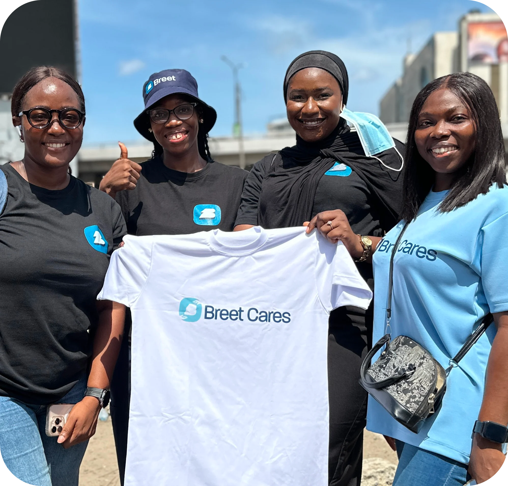 group of ladies standing around